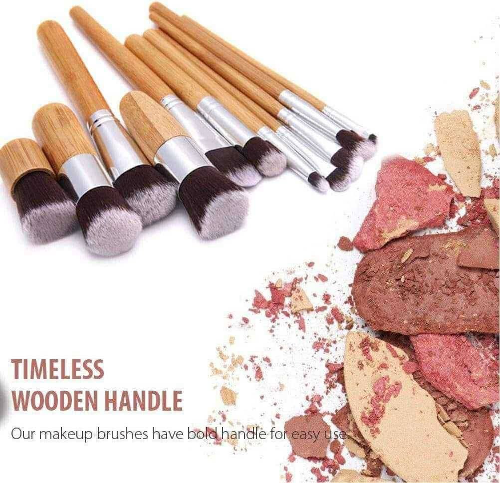 Natural Bamboo Handle Makeup Brushes Set