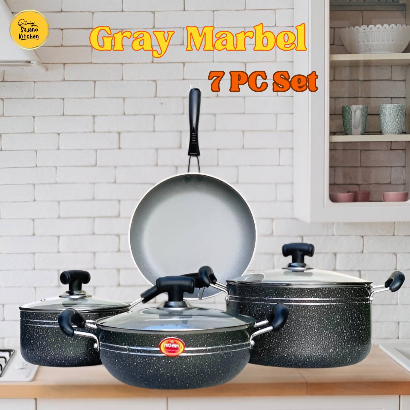 7 PC Gray Marbel