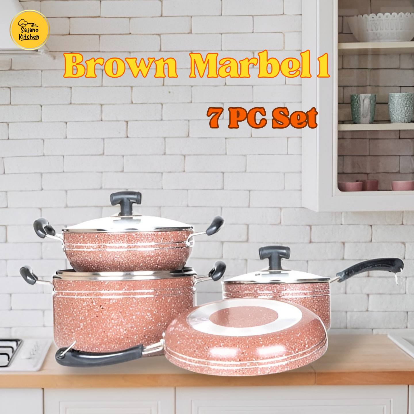 7PC Brown Marbel